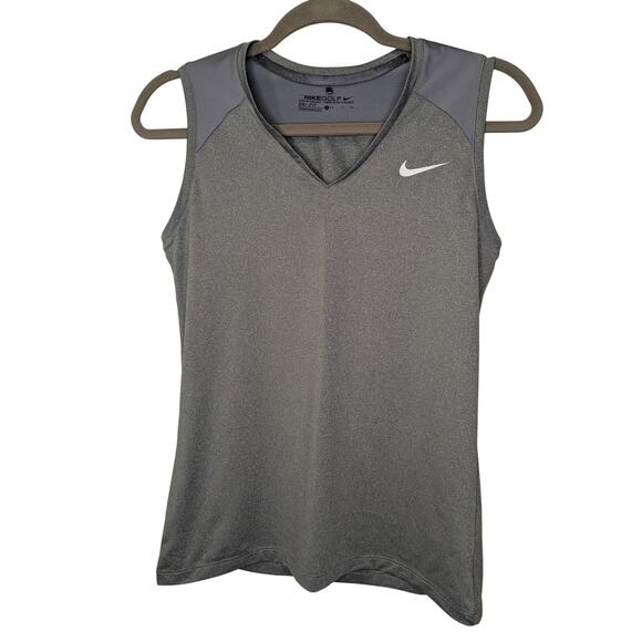 NIKE Women's Size Small Nike Golf Dri-Fit Tank Top Gray with White Swoosh $30 - Picture 1 of 7